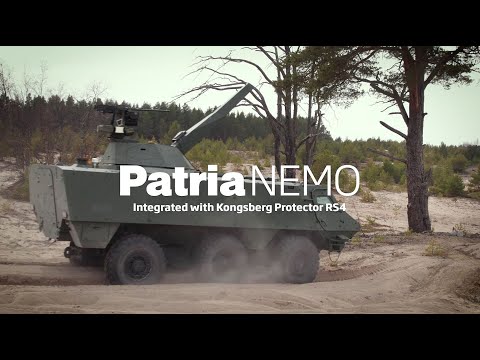 Patria NEMO and Patria 6X6 integrated with Kongsberg Protector RS4