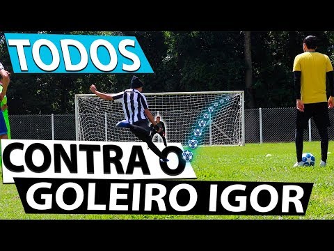 TODOS CONTRA O GOLEIRO IGOR - CAIO LO / VITOR LO / BZK / TULINHO - QUEM VENCEU? {BZK}