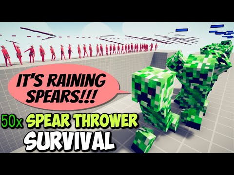 50x Spear Thrower Survival vs Every Faction - Totally Accurate Battle Simulator TABS