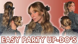Easy Christmas Party Updos 🎄 | 4 Quick Styles Anyone Can Do
