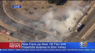 Easy Fire Flare-Up Near 118 Freeway In Simi Valley