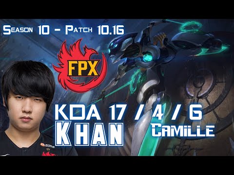 FPX Khan CAMILLE vs FIORA Top - Patch 10.16 KR Ranked