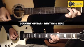Country GUITAR LESSON with TAB - Easy Country Guitar Rhythm and Solo - Acoustic & Electric