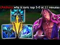 I play Taric Top but embarrass the enemy and become 5-0 at 11 minutes (Ultimate Raid Boss Build)