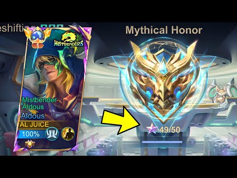 I USED MY ALDOUS ONE SHOT BUILD BEFORE I REACH MYTHICAL GLORY!!