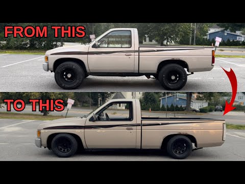 Slamming A Nissan D21 Hardbody!! 10 Inches Of Drop!!