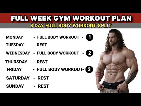 BEST 3 DAY FULL BODY WORKOUT SPLIT | FULL WEEK GYM WORKOUT PLAN | 