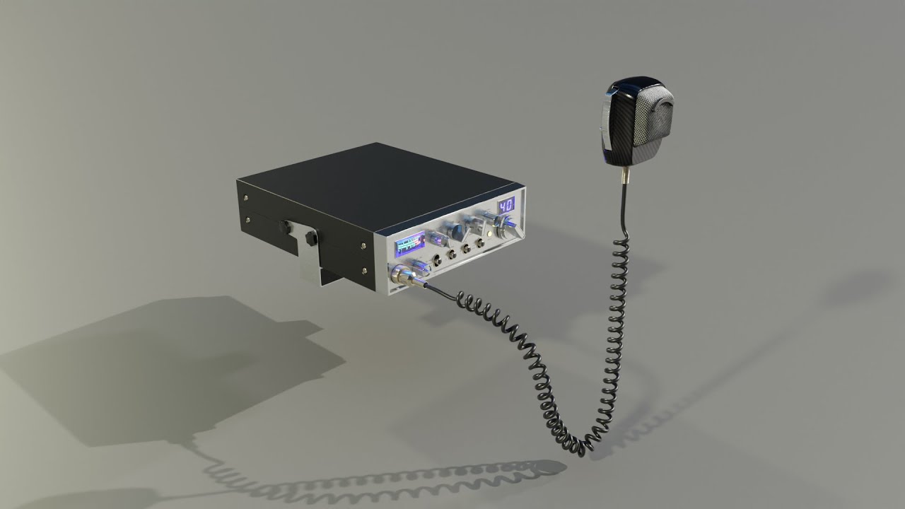 CB Radio with Microphone 3D Model