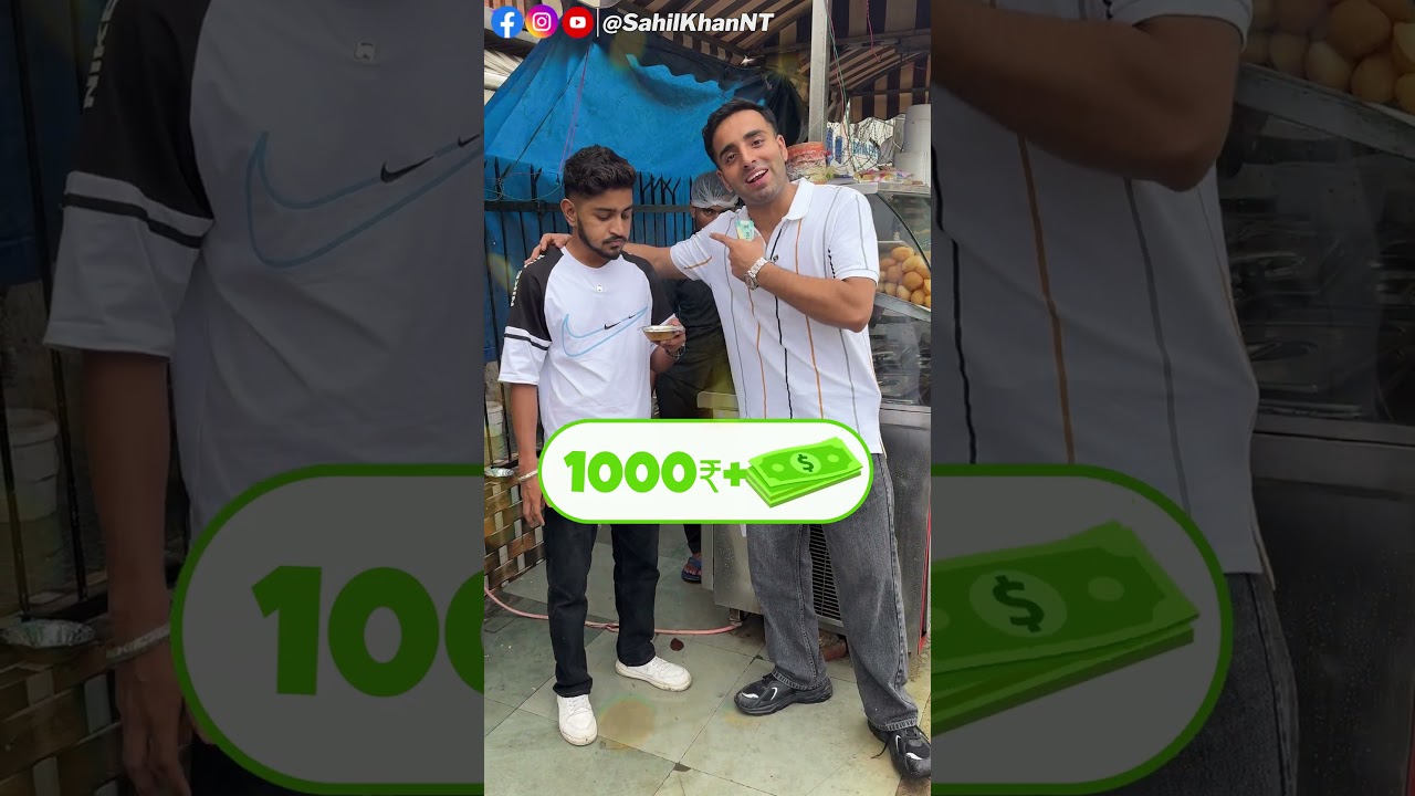 ₹50 for EVERY Gol Gappe (PANI PURI) He Ate 🤑😍 #sahilkhannt #moneychallenge