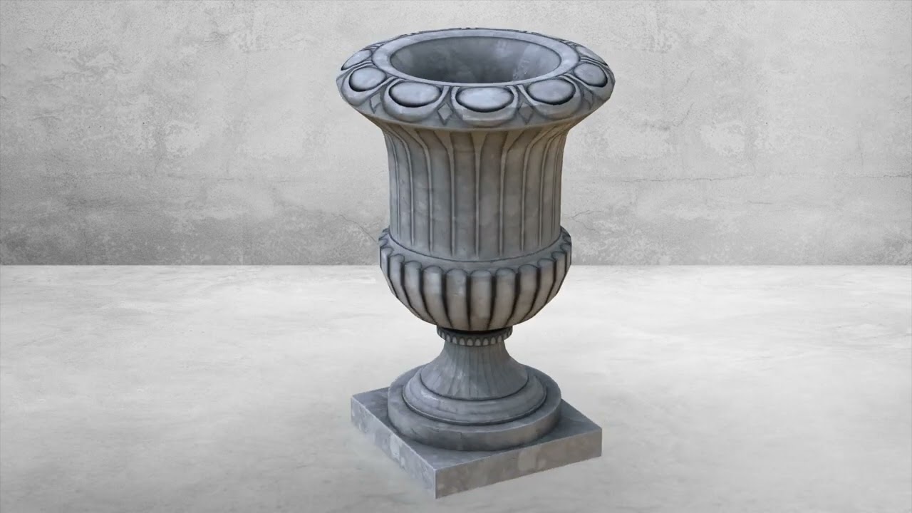 Elegant Classical Urn Low Poly Multi-Format OBJ FBX 2020 BLEND 44 MAX 2025 MB 2025 3D Model