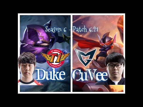 SKT T1 Duke KENNEN vs SSG CuVee RUMBLE Top - Patch 6.21 NA Ranked
