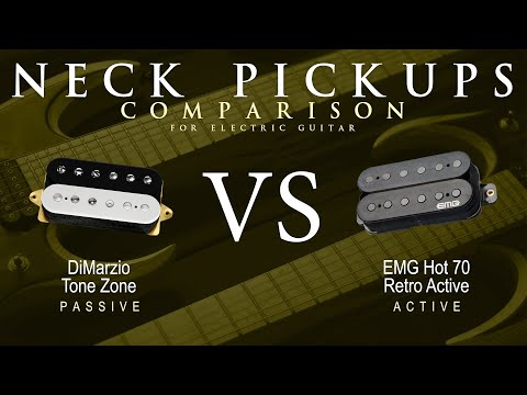DiMarzio TONE ZONE vs EMG HOT 70 RETRO ACTIVE - Neck Guitar Pickup Comparison Tone Demo