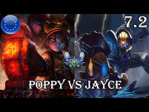 Poppy vs Jayce Top - Patch 7.2 Diamond Ranked Gameplay (League Of Legends)