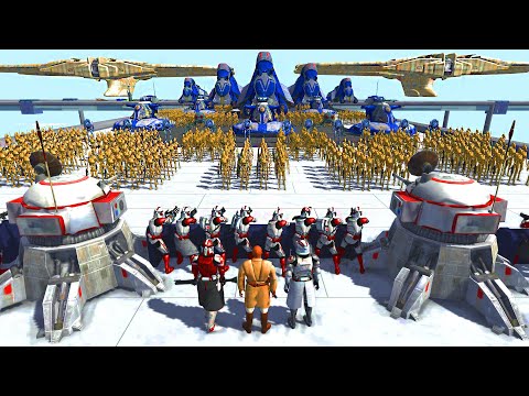 Largest Clone Wars BRIDGE Defense VS 5,000 DROID ARMY Invasion! - Men of War: Star Wars Mod