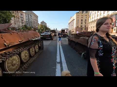 Ukraine - Independence Day 2023, walk in Kyiv • 4K