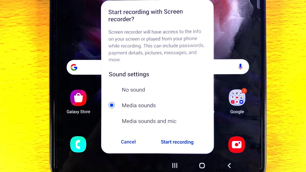How To Screen Record on Samsung Galaxy Z Fold 3 5G