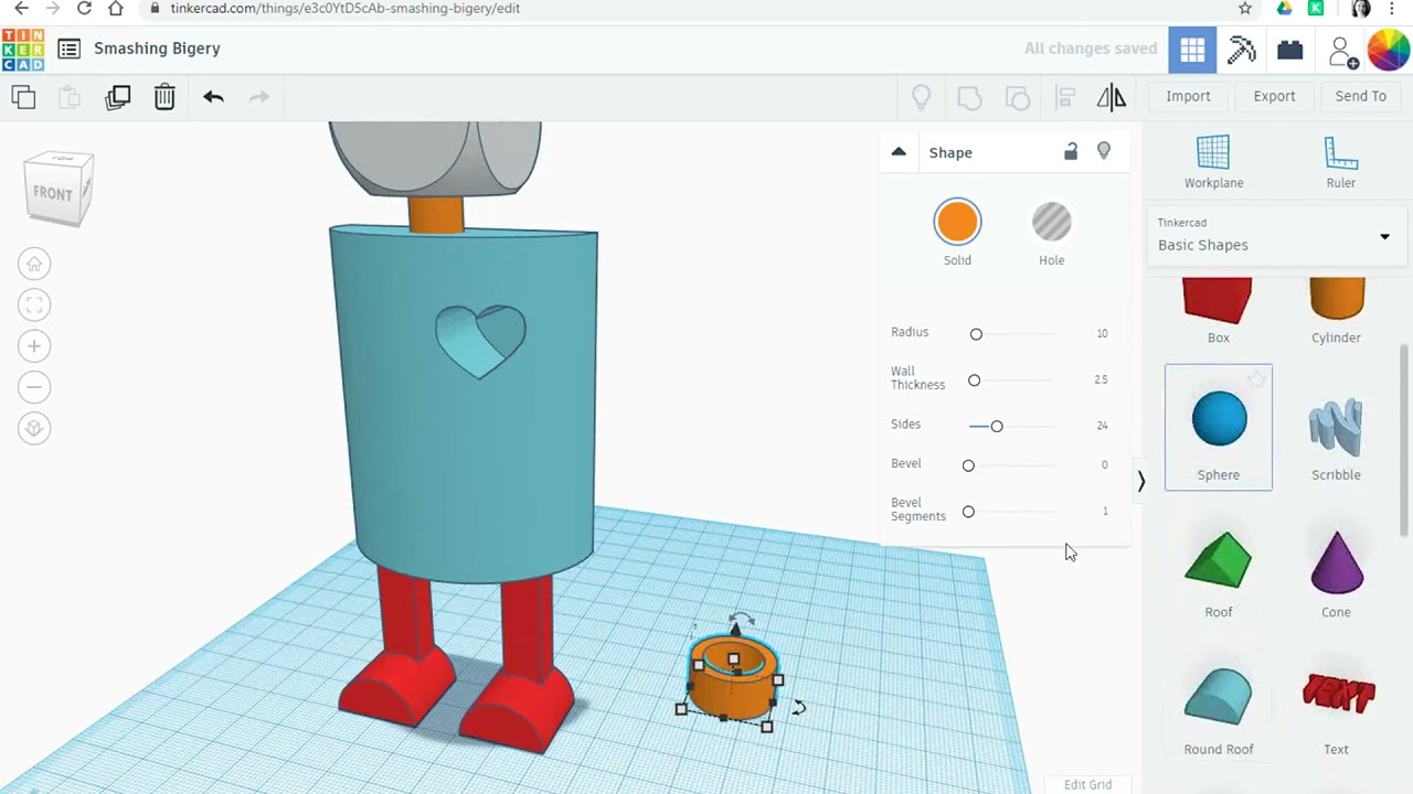 STEAM Lesson: Building a 3D Robot in Tinkercad