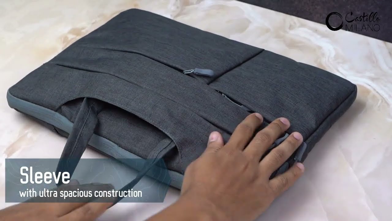 Laptop Sleeve with Soft inner lining | 6 outside pockets | Soft touch fabric for gadget protection