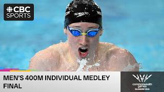 Men's 400m individual medley final featuring Lorne Wigginton on Day 5 of the Commonwealth Games
