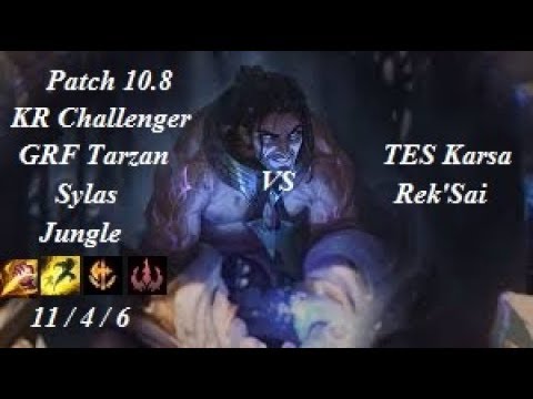 GRF Tarzan - Sylas Jungle vs Rek'Sai - TES Karsa - KR Challenger 1070 LP - Patch 10.8