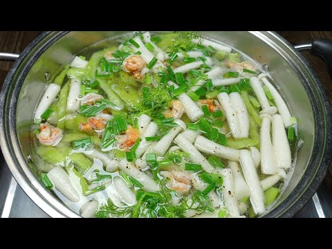 CANH TÔM KHỔ QUA Cách nấu canh tôm khổ qua nấm tuyết món canh ngon bữa cơm gia đình