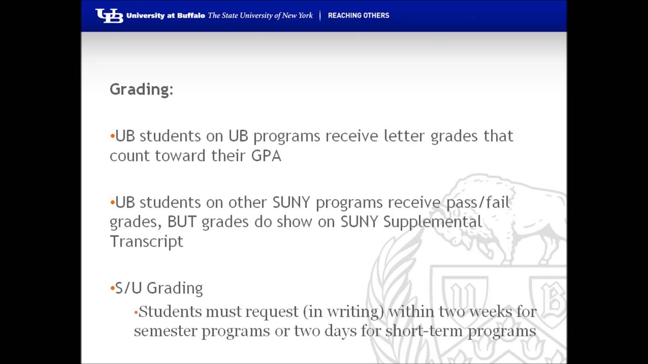 Video about registration, billing, and grading procedures for study abroad.