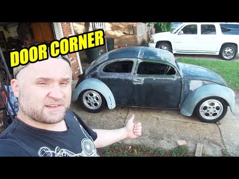 Weld Door Corner - ROTTEN OLD 1956 Chop Top Oval VW Beetle - 58