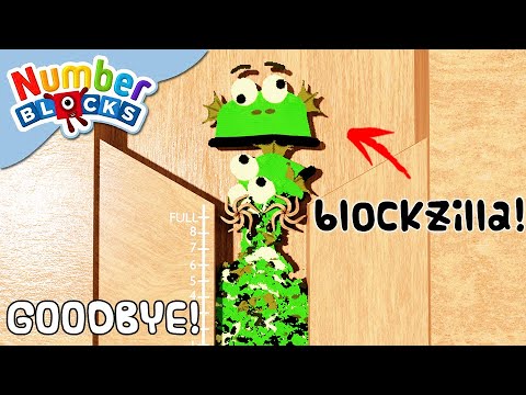 NUMBERBLOCKS | It's BLOCKZILLA! Bad Day for Blockzilla! | Shredding Simulation