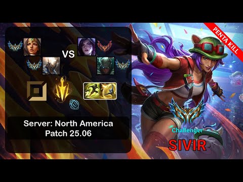 Sivir ADC + Pantheon vs Kai'Sa + Pyke - NA Challenger - Patch 25.06