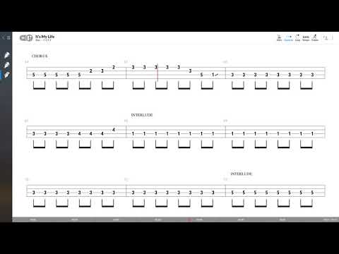 Bon Jovi - It's My Life (BASS TAB PLAY ALONG)