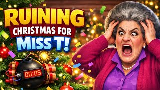 Scary Teacher 3D Gameplay ๐ฑ | How I Ruined Miss-T Christmas Tree with Bomb ๐๐ฃ | Funny Horror Game