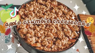 apple crumble cheesecake from tiktok 🍎🍂🤤 ~ the perfect recipe filled with all the cozy autumn vibes