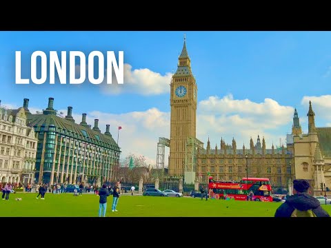 London Walk| WESTMINSTER ABBEY, 🔔  BIG BEN to  🏰  Buckingham Palace | London tour  (Mar 2022) [4K]