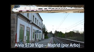 preview picture of video 'Alvia S730 Hibrido Vigo - Madrid por Arbo con buenas pitadas!'
