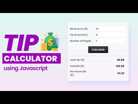 Tip Calculator Using Javascript Simple Tip Calculator Using Vanilla Javascript
