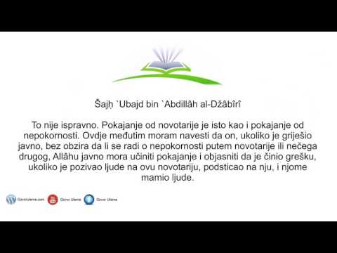 Pokajanje od novotarije i njegovi uslovi