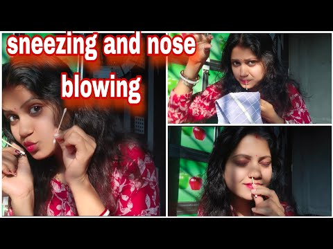 Sneezing and nose blowing challenge video.