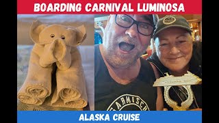 Boarding Carnival Luminosa. Alaska Cruise 2025