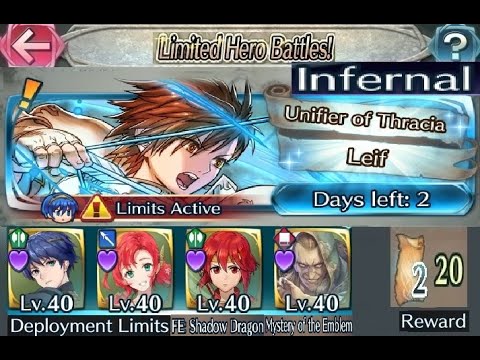 The battle with Limited unit : Vs. Legend! Leif - Infernal (with F2P units, SI and seals)