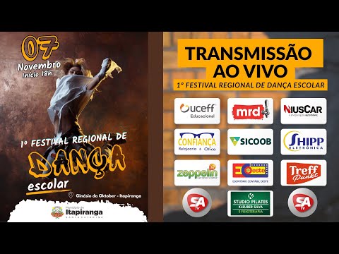 🎉 TRANSMISSÃO AO VIVO - 1º Festival Regional de Dança Escolar 💃🕺