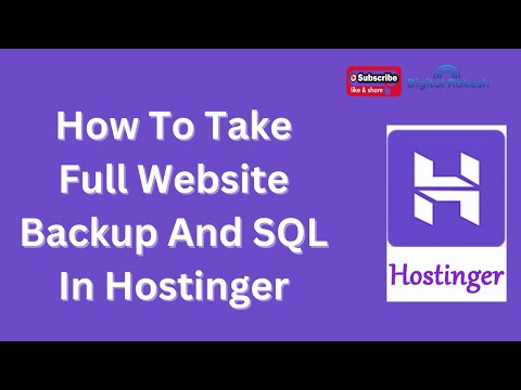 How to take full website backup and sql in hostinger