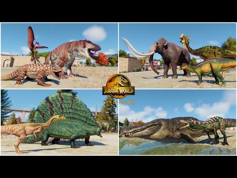 ALL 56 NEW DINOSAUR SPECIES, REPTILES and PREHISTORIC ANIMALS INTRO in SAN MARIE BAY | JWE2 MODS