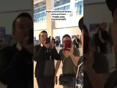 Wendy Cagur bertemu Ayu Tingting dan Ruben Onsu di Airport