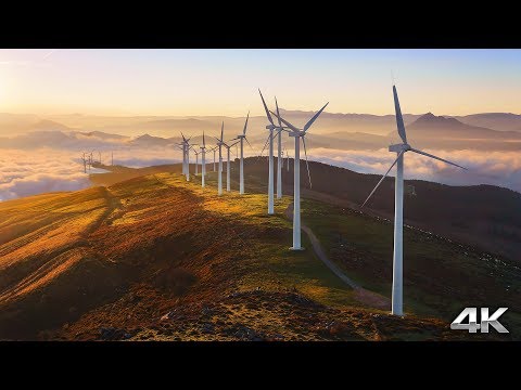Coastal Windmills by Drone - Australia (4K 60FPS) 30 MIN Ambient Nature Relaxation™ Film + Spa Music