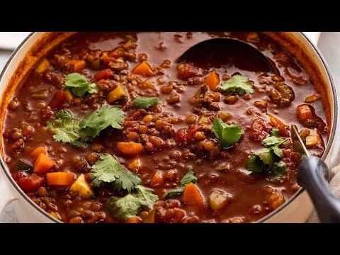 Beef Lentil Soup with Vegetables - made with beef...