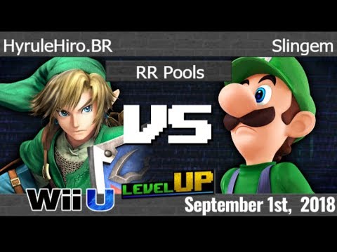Level Up 1 - GGEA FX | HyruleHiro.BR (Link) vs Slingem (Luigi) RR Pools - Smash 4