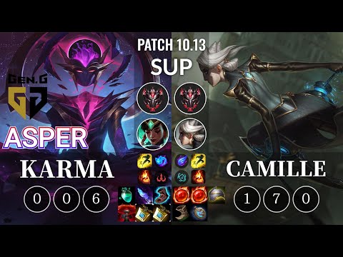 GEN Asper Karma vs Camille Sup - KR Patch 10.13