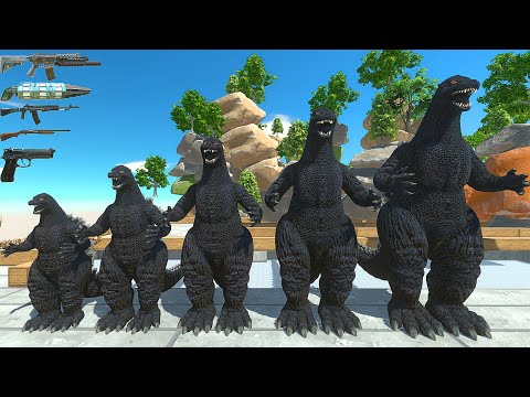 FPS Death Run vs Different Size Heisei Godzilla - Animal Revolt Battle Simulator