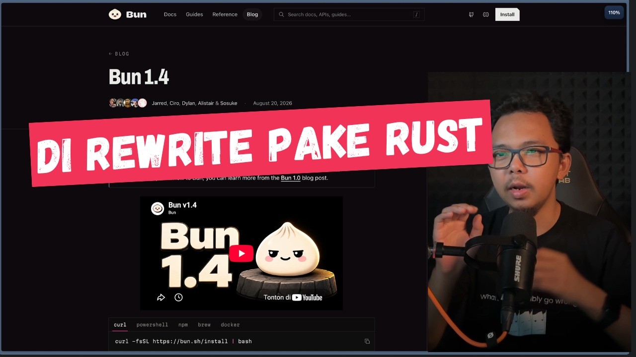 Bun 1.4 di Rewrite pake Rust