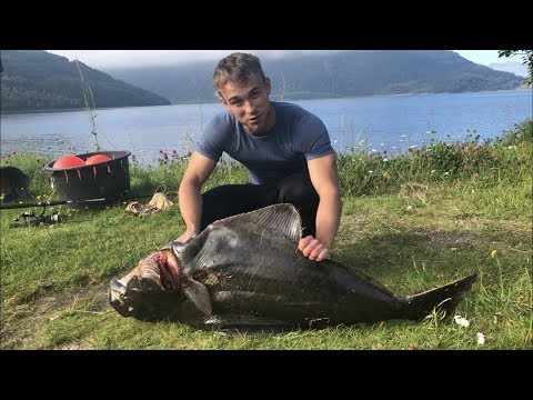18 kilos helleflynder i Norge